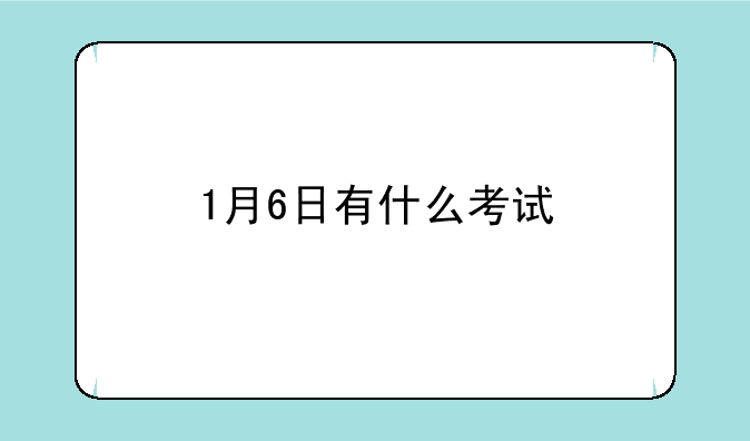 1月6日有什么考试
