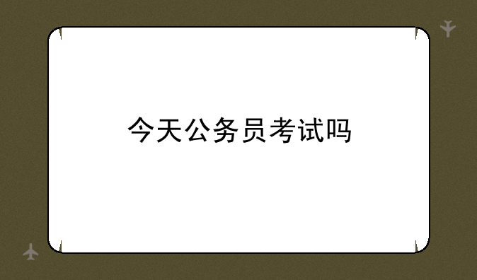 今天公务员考试吗