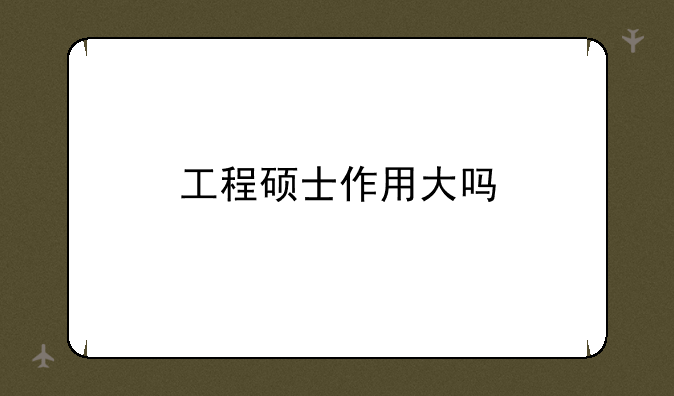 工程硕士作用大吗