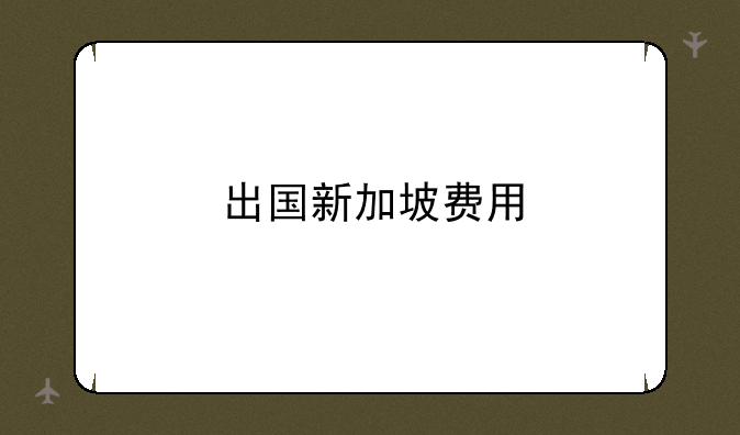 出国新加坡费用
