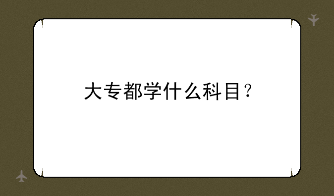 大专都学什么科目？