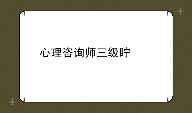 心理咨询师三级真题