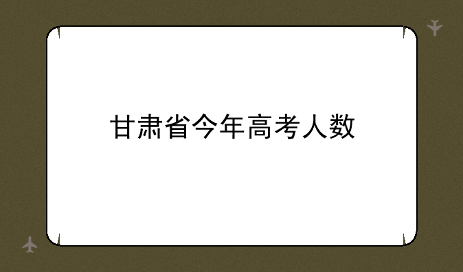 甘肃省今年高考人数