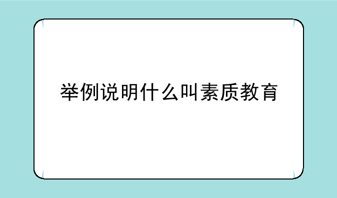 举例说明什么叫素质教育