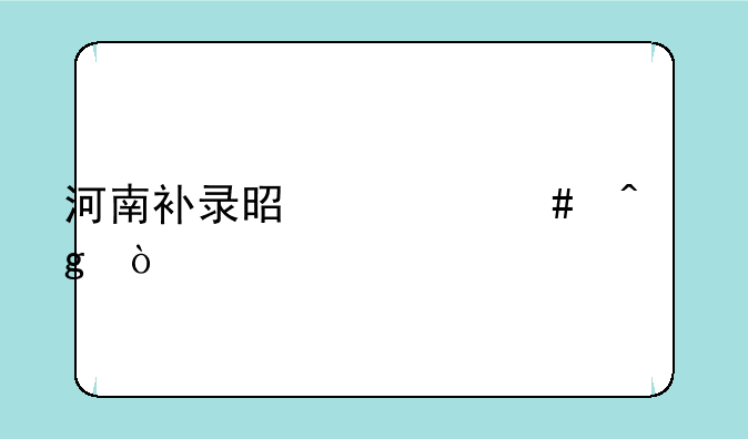 河南补录是什么时候开始