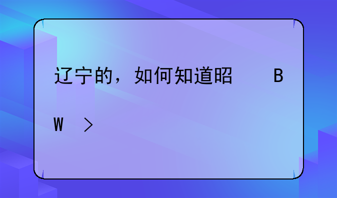辽宁的，如何知道是否被大学录取